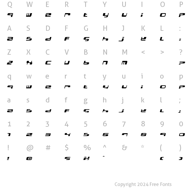 Character Map of BDElectrobazar Italic