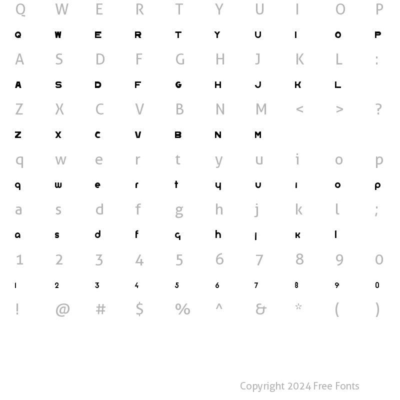 Character Map of bdplakatt Regular