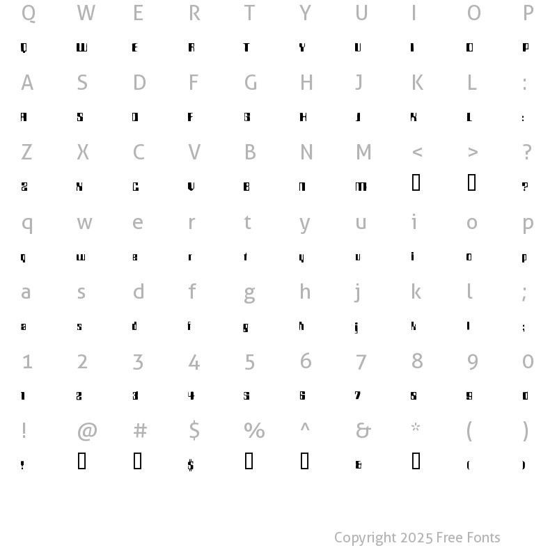 Character Map of BDRocket70 Regular