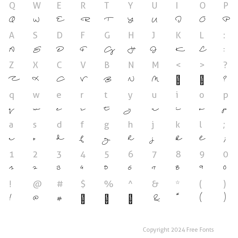 Character Map of Beach Script Regular