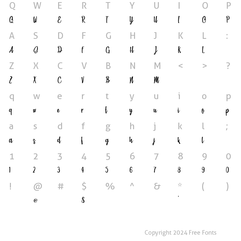 Character Map of Beach Society Regular