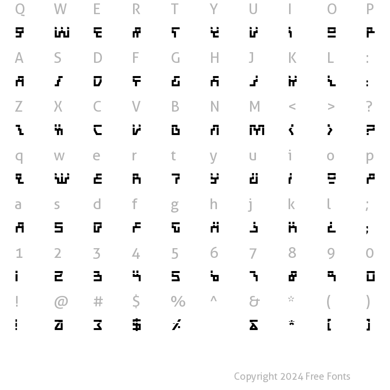 Character Map of Beam Rider Bold Laser Bold Laser