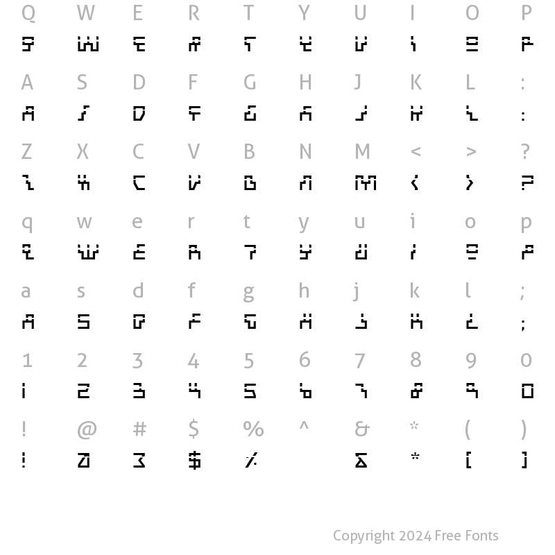 Character Map of Beam Rider Laser Laser