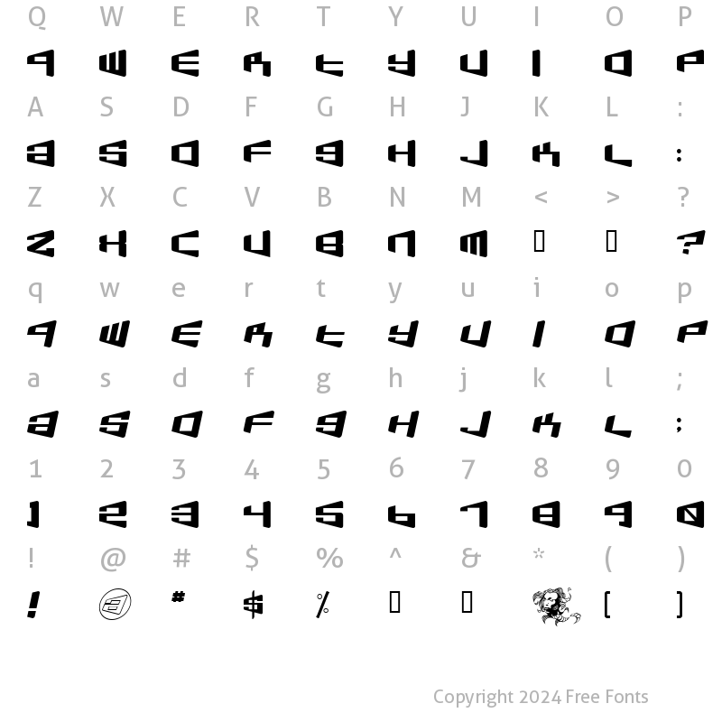 Character Map of BeamShip Regular