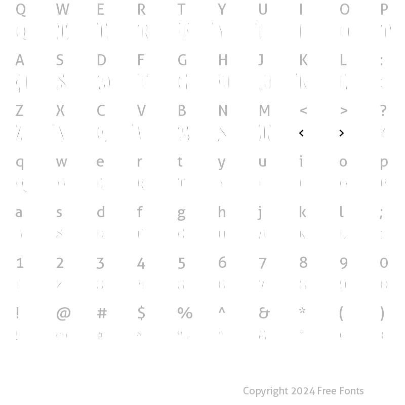 Character Map of Beardsons Inline Regular