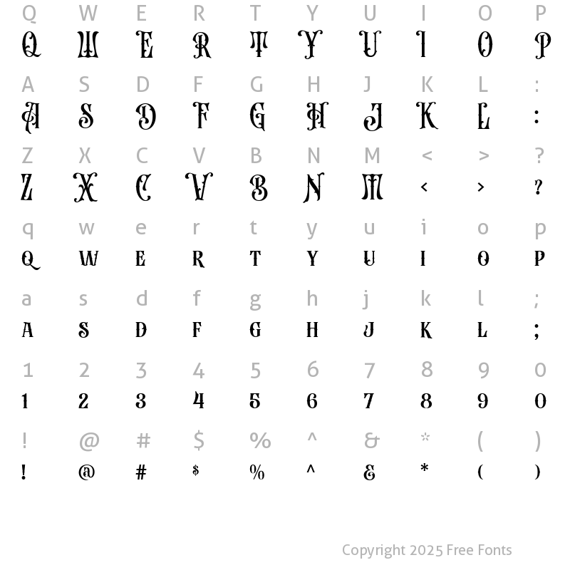 Character Map of Beardsons Normal Regular