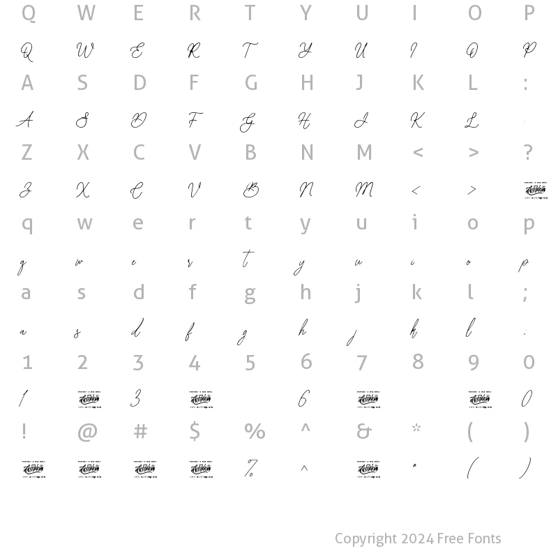 Character Map of Bearetta Regular