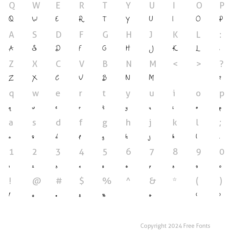 Character Map of Bearley Regular