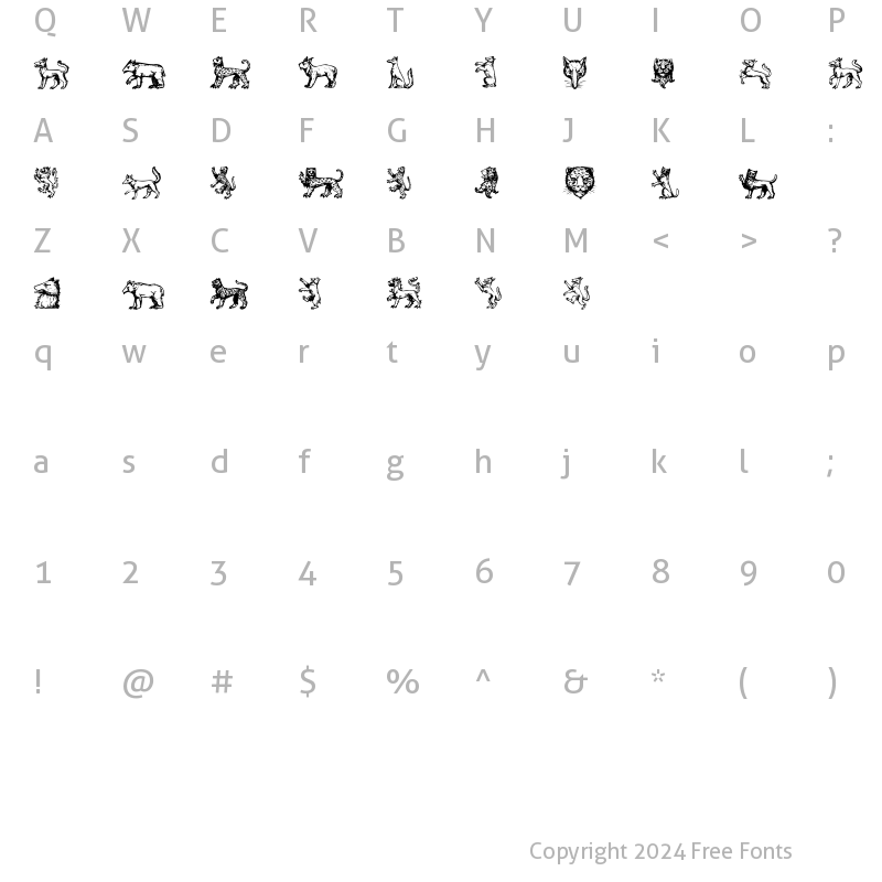 Character Map of Beasts Regular