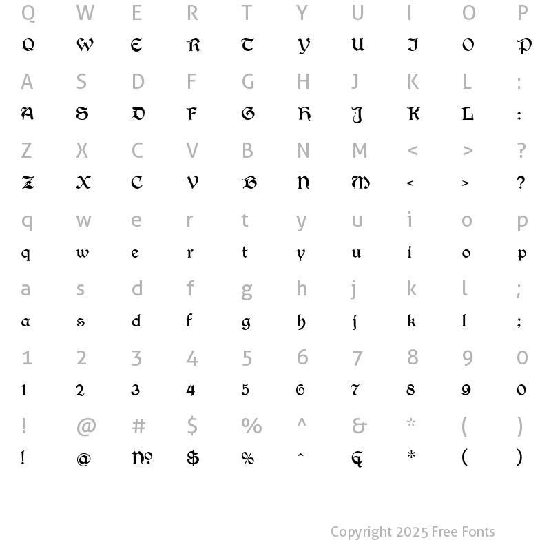 Character Map of BeaumarchaisC Regular