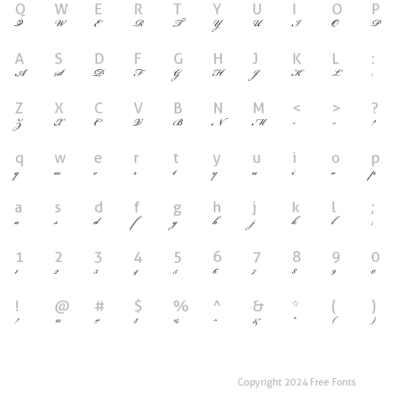 Character Map of Beautiful ES Regular