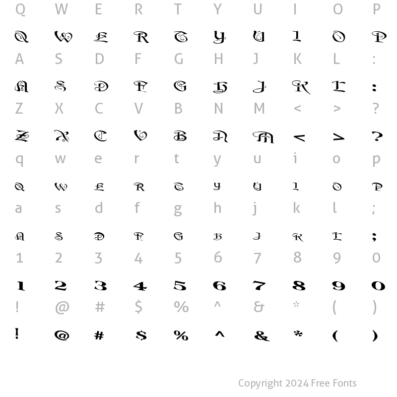 Character Map of BeavertonPlace ttext Regular