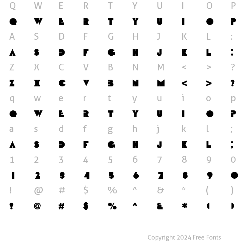 Character Map of Bebit Normal