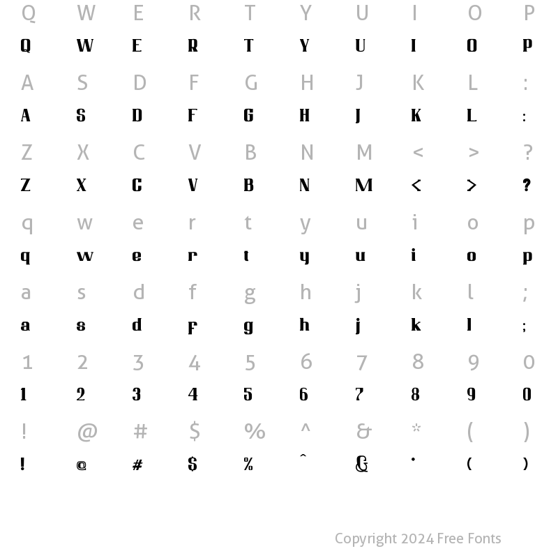 Character Map of Beckenford Regular