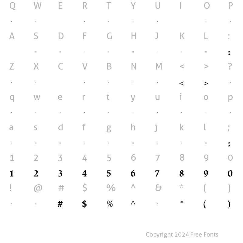 Character Map of BeckenhamBoldTab Regular