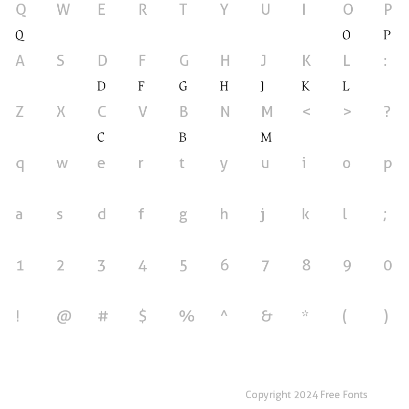 Character Map of BeckenhamLight Regular