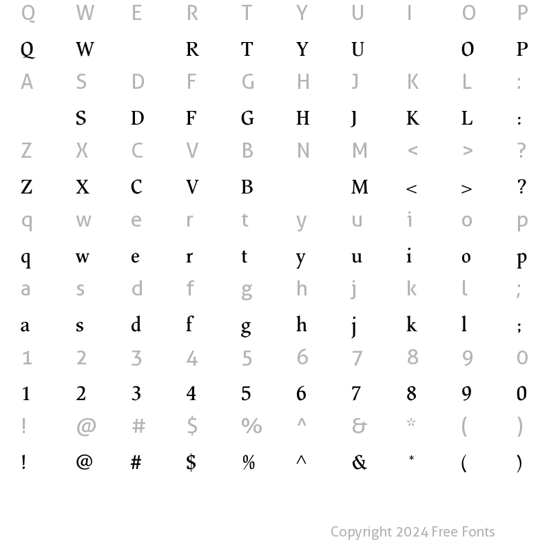 Character Map of BeckenhamMedium Regular