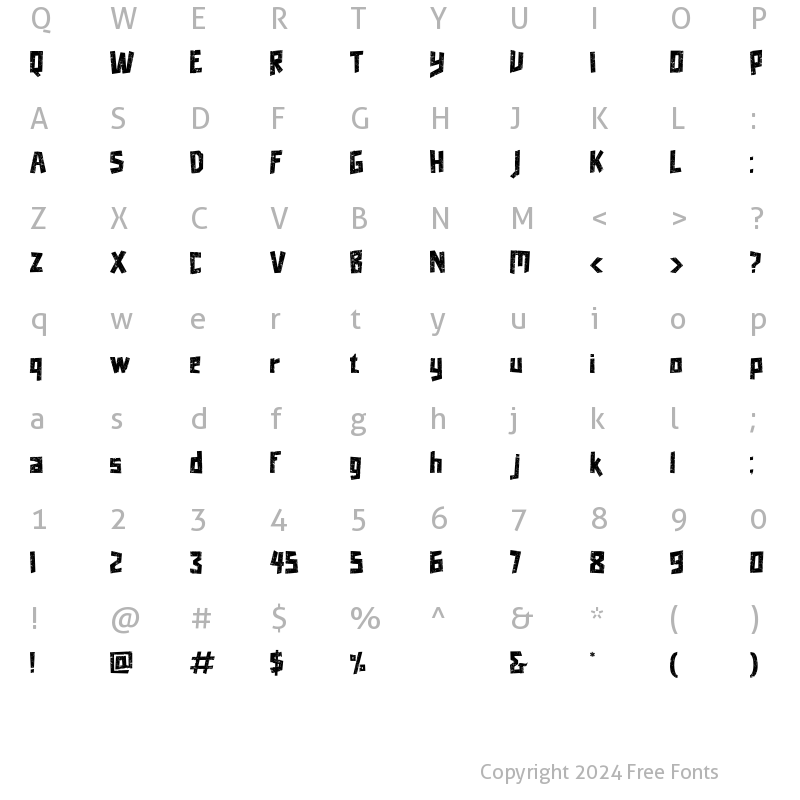 Character Map of Beckmarine Regular