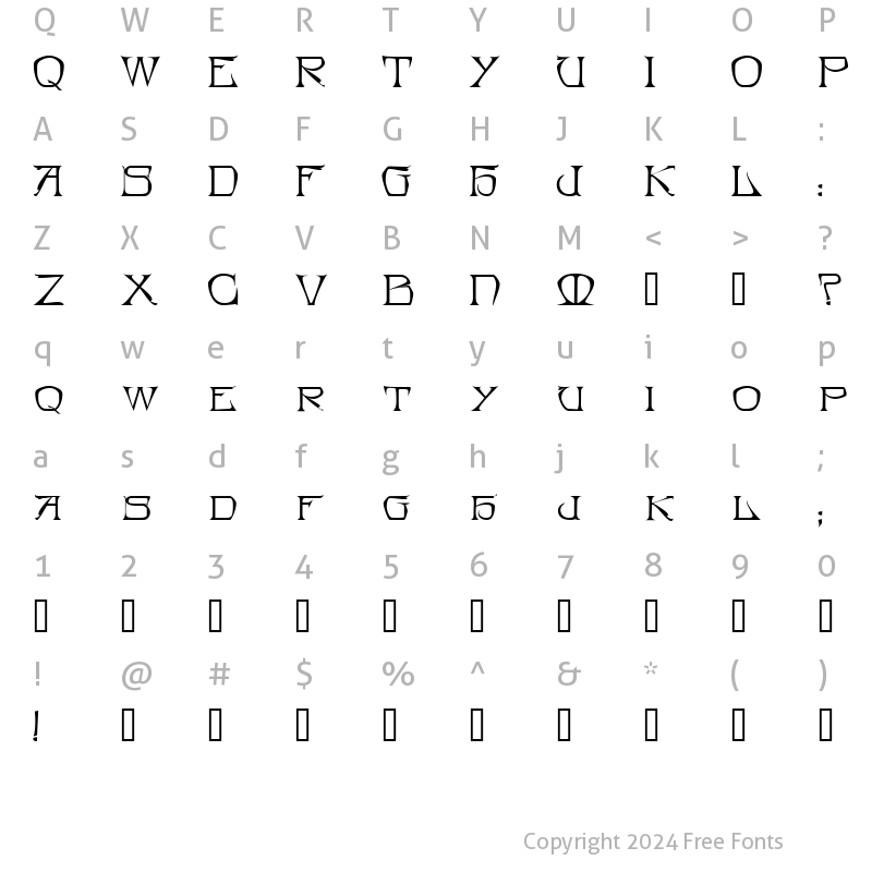 Character Map of Bedegraine? Regular