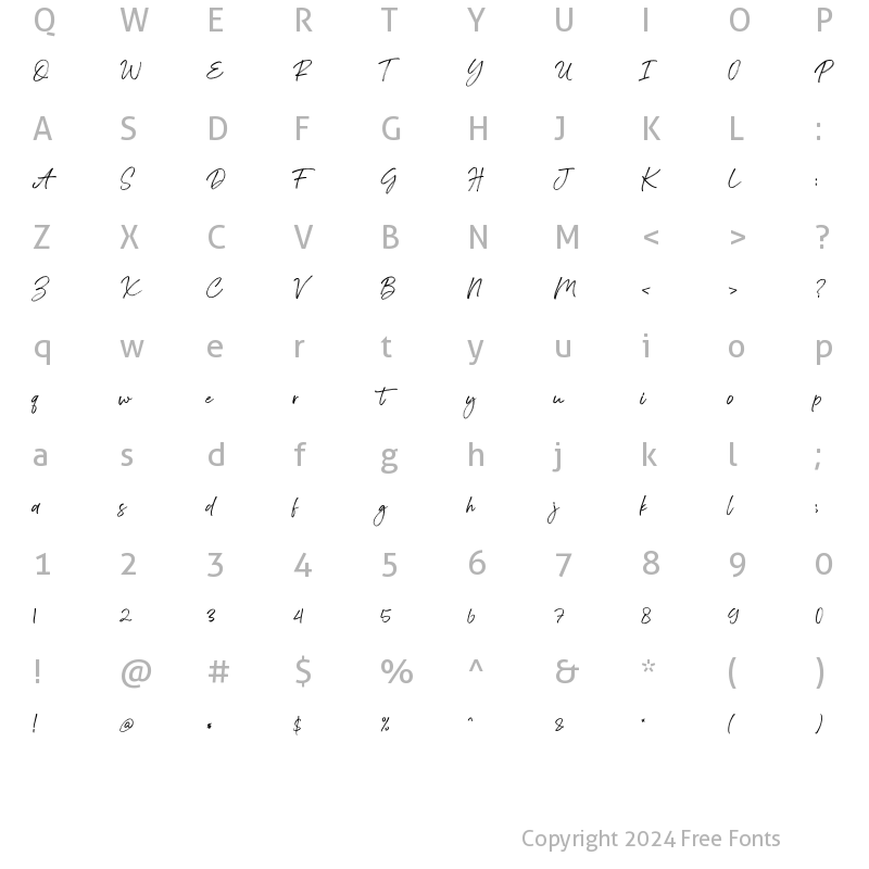 Character Map of Bedontes Regular