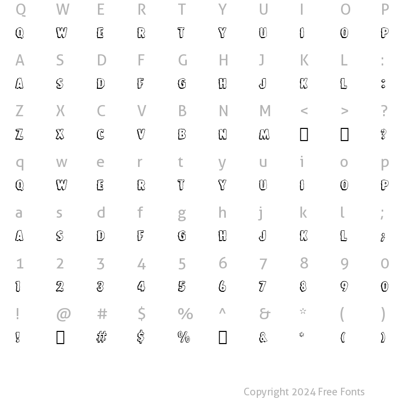 Character Map of Bedrock BT Regular