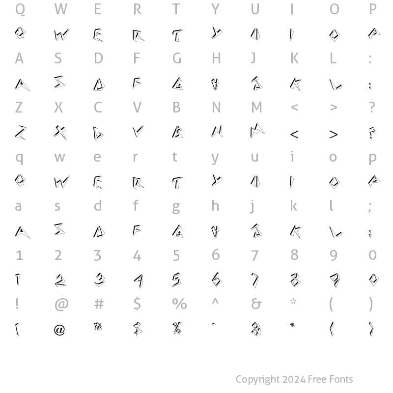 Character Map of Beebopp Font Regular