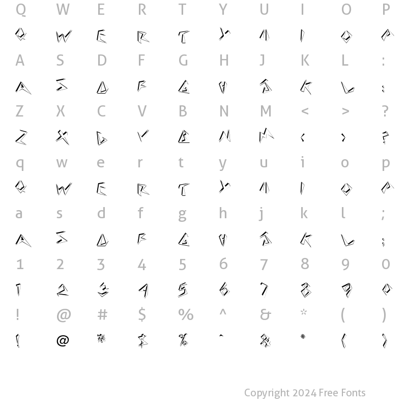 Character Map of Beehive Regular