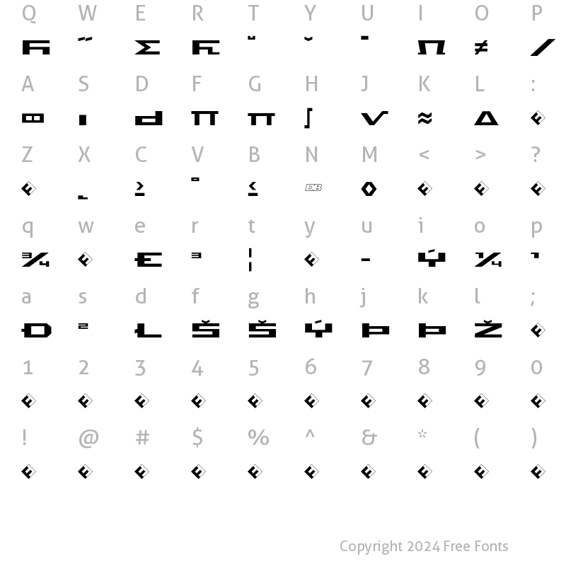 Character Map of Beekman-SquareLightExpert Regular