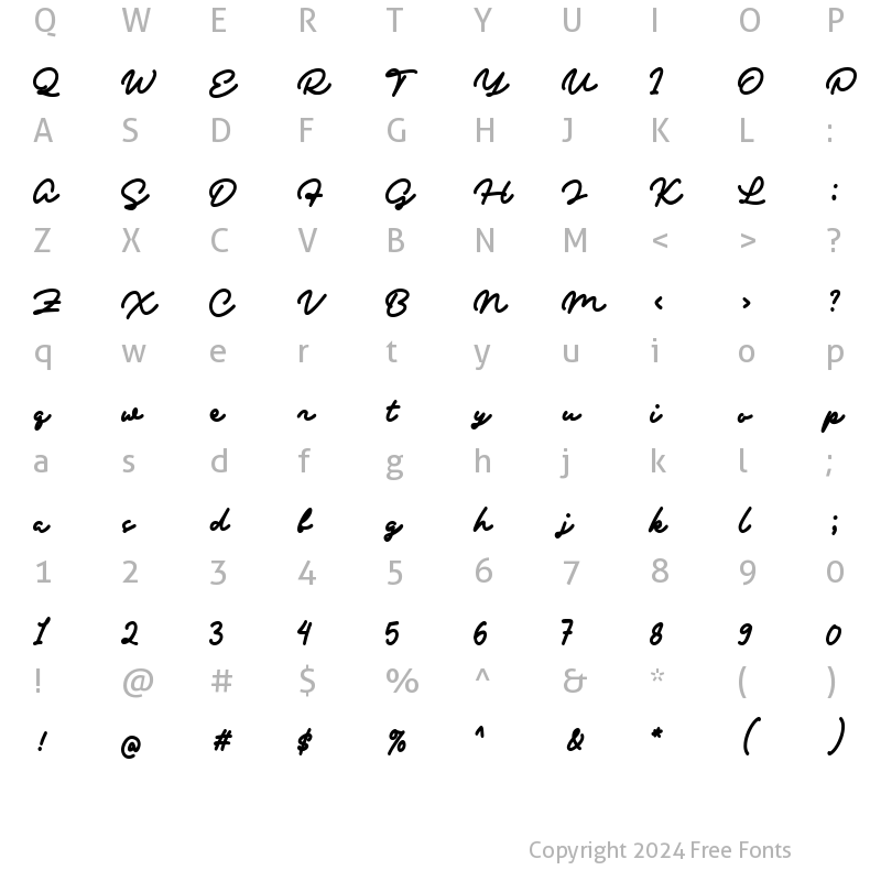 Character Map of beelinio Regular