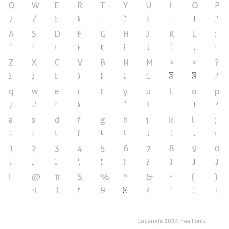 Character Map of BeerTime Shadow FX