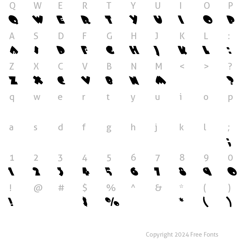 Character Map of Bees Wax Extreme Lefty Regular