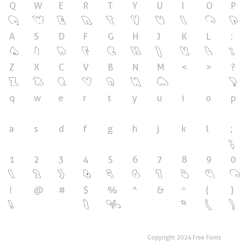 Character Map of Bees Wax Hollow Extreme Lefty Regular