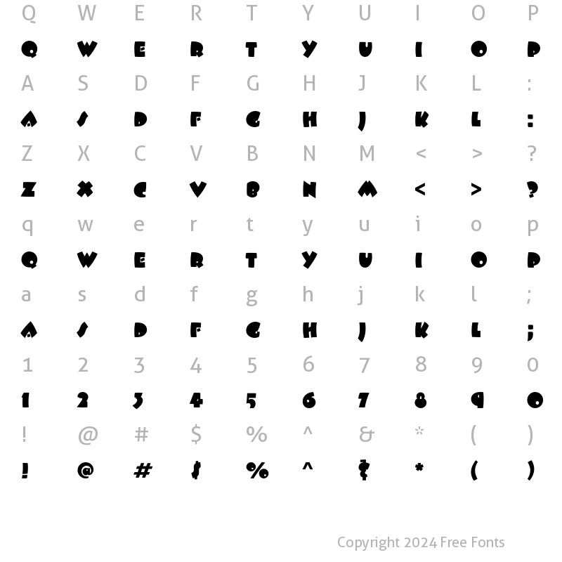 Character Map of Beesknees ITC Regular