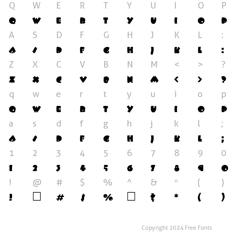 Character Map of BeeskneesCTT Regular