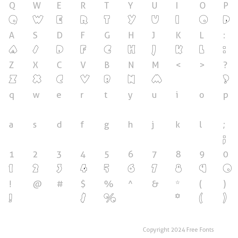 Character Map of BeesWax Hollow Regular