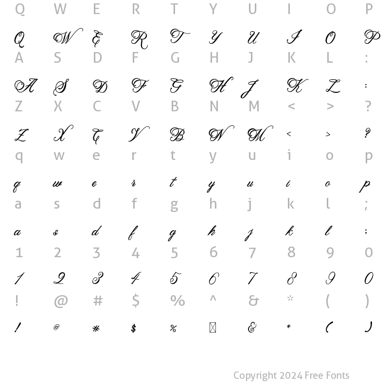 Character Map of Beethoven Syinthesa Regular