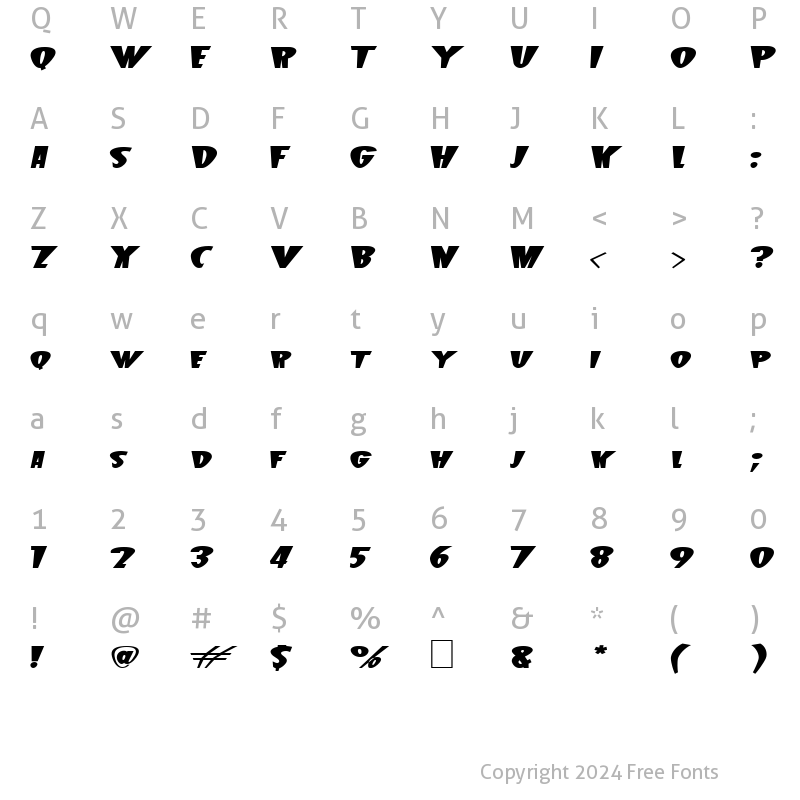 Character Map of BeetleJ Bold