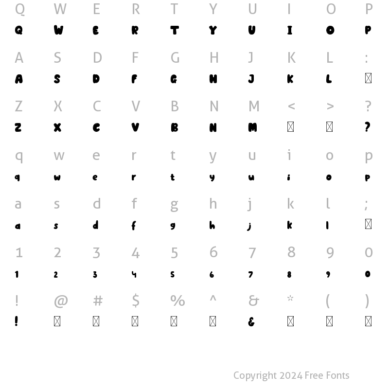 Character Map of Beezybee Standard