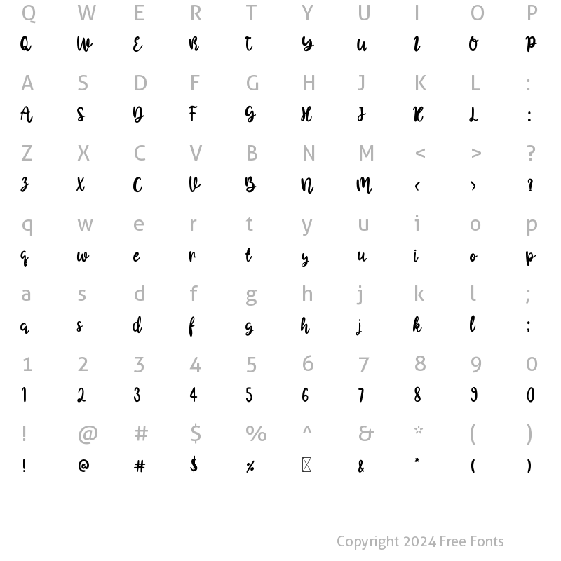 Character Map of Before Christmas Regular