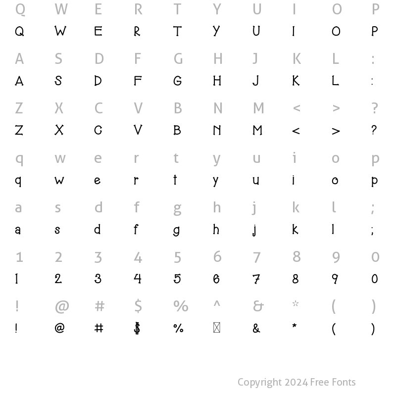 Character Map of Begalloe Regular