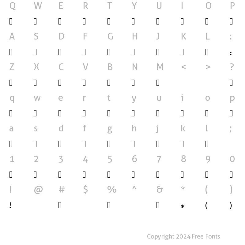 Character Map of Behdad Regular