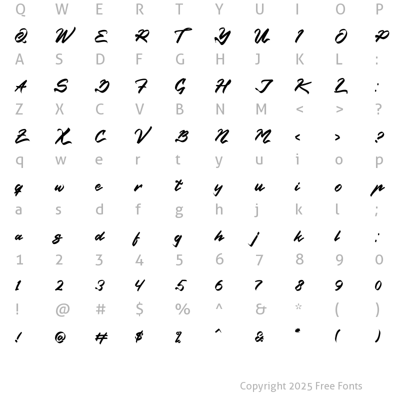 Character Map of Belac Orlan Regular