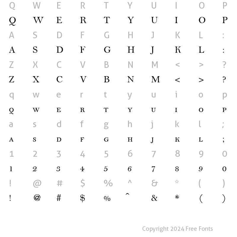 Character Map of BelamiSmc Regular