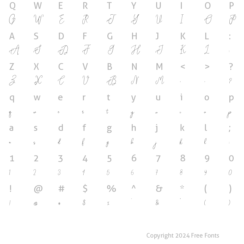 Character Map of Belanda Line Regular