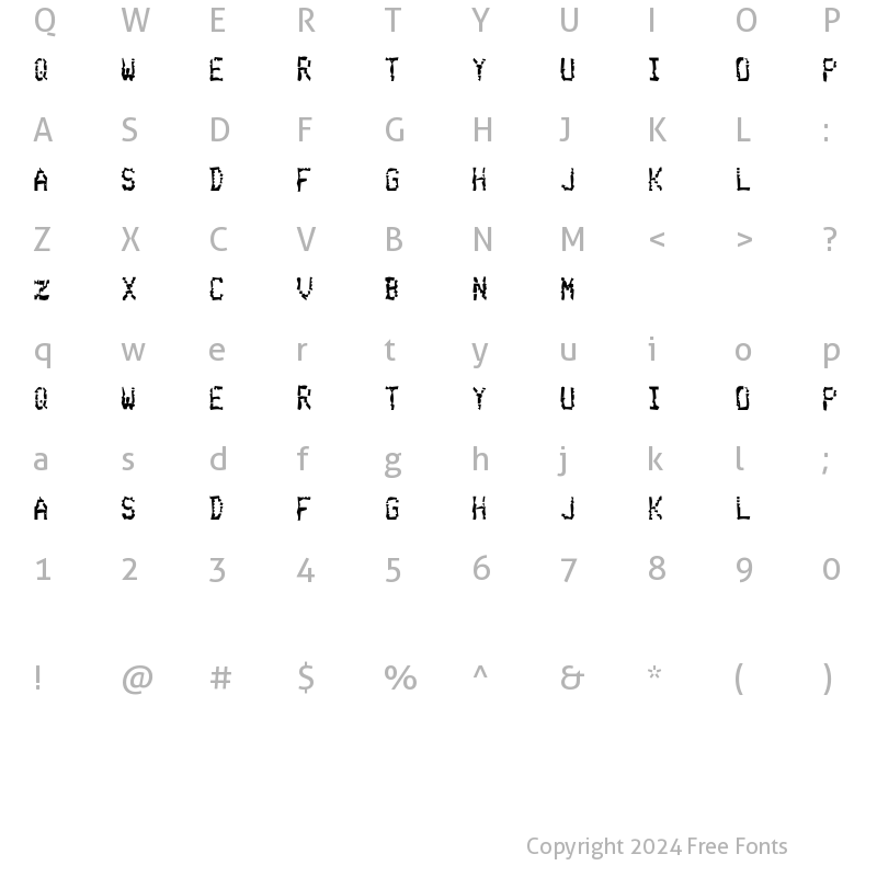 Character Map of Belching Up Salisbury Steak Regular