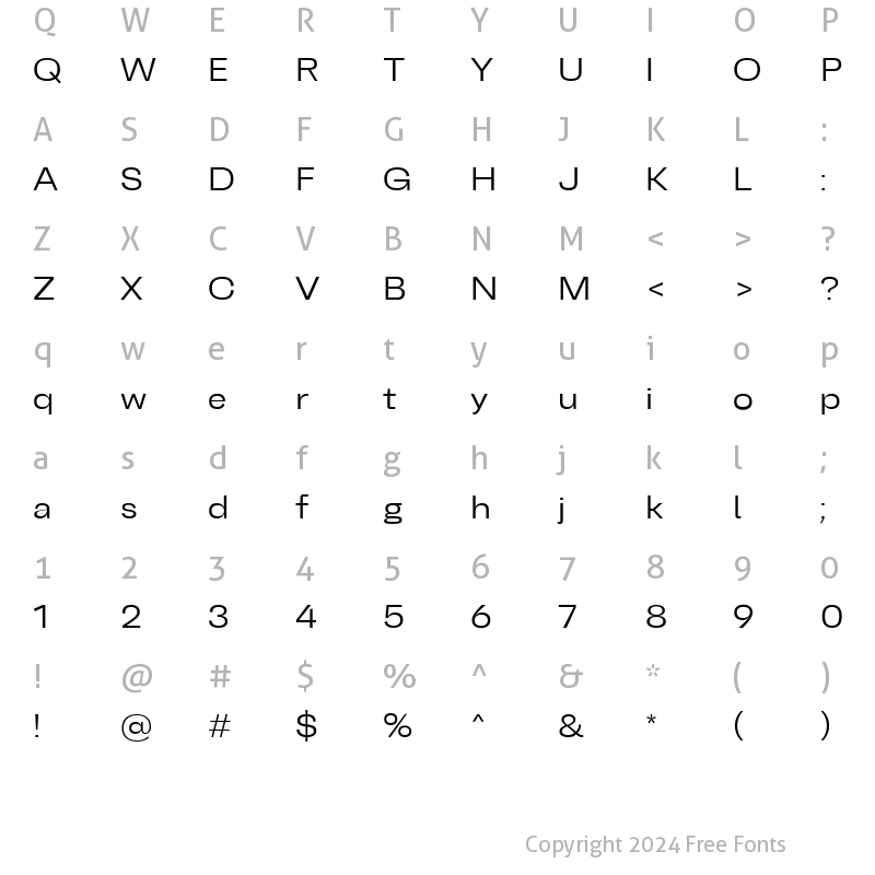 Character Map of BelfastGrotesk-Regular SemiExpanded