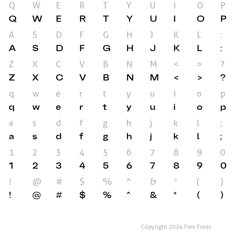 Character Map of BelfastGrotesk-SemiBold SemiExpanded