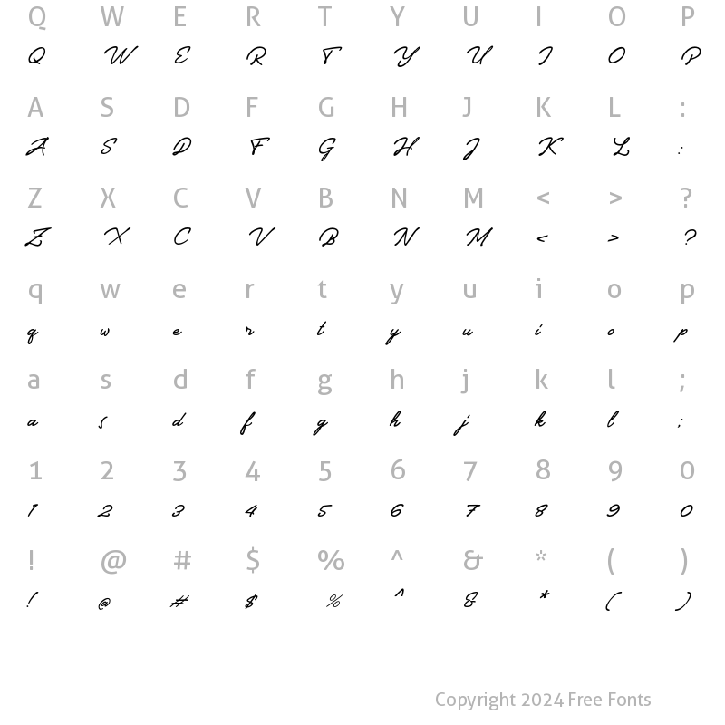 Character Map of BelieveDreams Regular