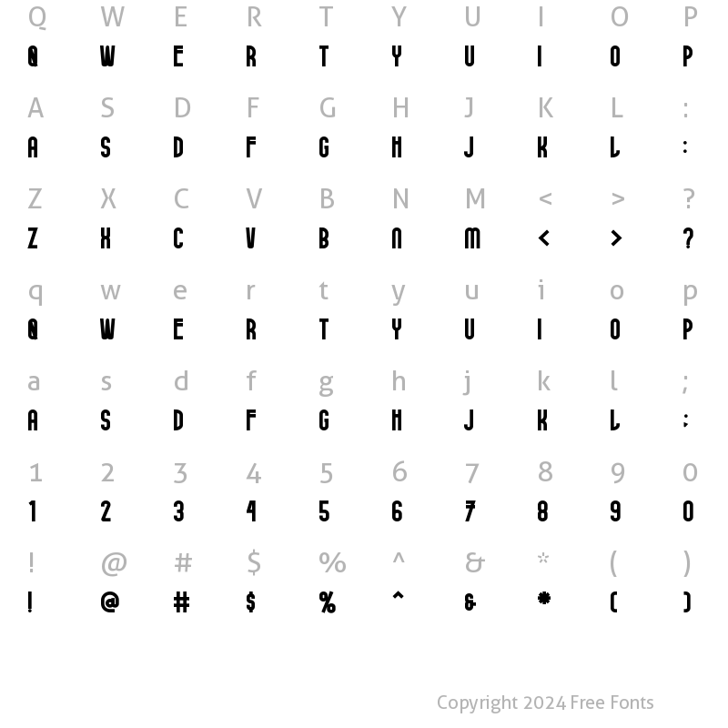 Character Map of Belithel Bold