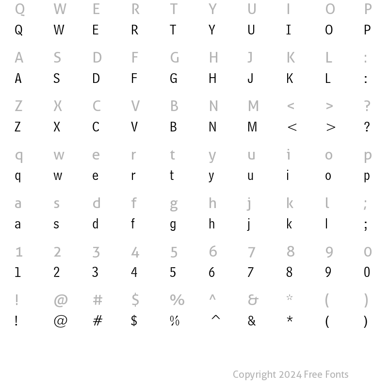 Character Map of Bell Centennial Std Address